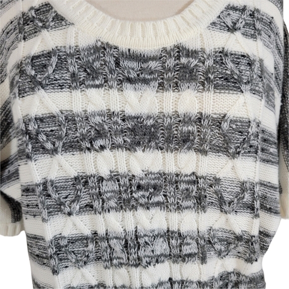 Maurices Oversized Gray & White Striped Boucle Sweater - Picture 2 of 7